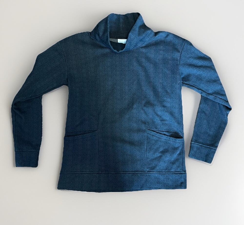 Vintage Columbia Men’s M Gray mock Neck Pullover 90s Steen Style Side Pockets